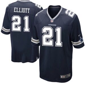 DALLAS COWBOYS NFL Ezekiel Elliot #21 Men's NIKE Navy Jersey Medium
